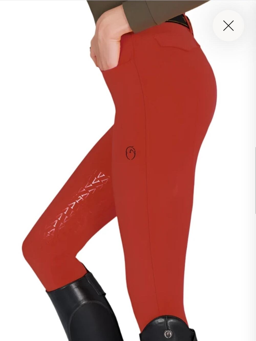 Vestrum Lazise Knee Grip Equestrian Riding Breeches Red Ladies Size 42/USA 26"